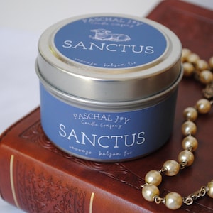 Catholic Candle - SANCTUS - Easter - Midnight Mass Candle, Religious Christian Gift with Incense & Balsam Fir - Handmade Soy-Coconut