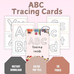 ABC Tracing Cards Worksheet | For Kids | ABC tracing | Homeschooling | Alphabet tracing | Preschool