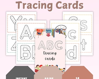 ABC Tracing Cards Worksheet: Preschool Alphabet (PDF Pattern)