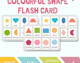 Colorful Shape Flash Cards: Fun Learning for Toddlers (PDF Download)
