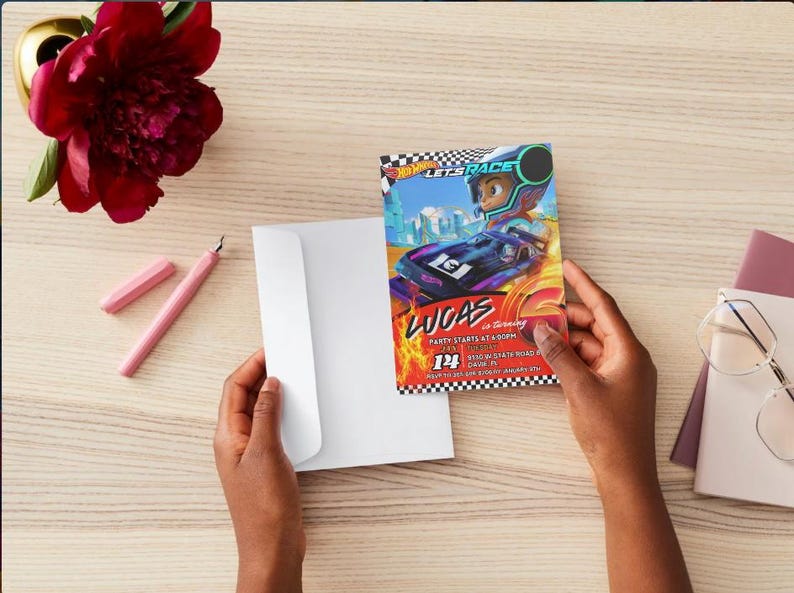 Editable Hot Wheels Birthday Invitation: Race Car Party (printable DIY