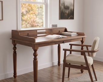 Schreibtisch aus Walnussholz mit Schublade, Büromöbel im Mid-Century-Modern-Stil