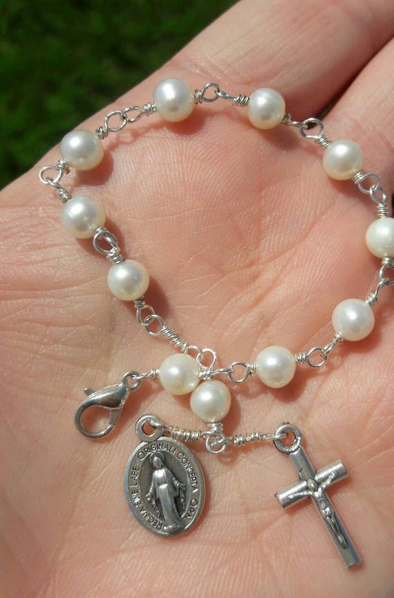 baby rosary bracelet baptism