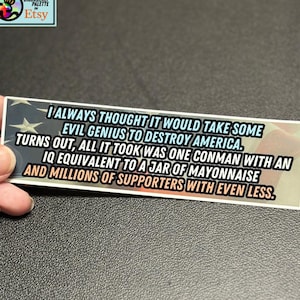 Adesivo paraurti anti MAGA Trump IQ come maionese, adesivo idiozia truffatore Trump, adesivo Aiuta a salvare l'America, adesivo resistenza progressista