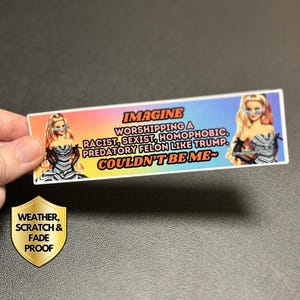 Adesivo Barbie impertinente immagina di adorare Trump, adesivo antirazzismo antisessismo, adesivo satira politica divertente fotti Trump, adesivo orgoglio LGBTQ