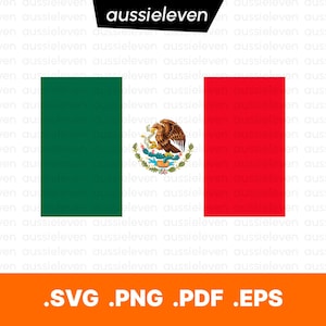 Mexikos flaggalogotyp SVG eps pdf png / Färgversion / vektorbild / Klippfiler / Cricut och Silhouette / Mexikos flaggvektor / USA