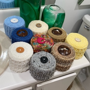 Toilet Paper Roll Cover, Crochet Button Toilet Paper Cover, Retro Bathroom Decor
