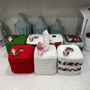 Christmas Tissue Box Covers, Santa Tissue Box Cover, Snowman Tissue Box Cover, Gnome Tissue Box Cover, Pickup Truck Christmas Tree Tissue