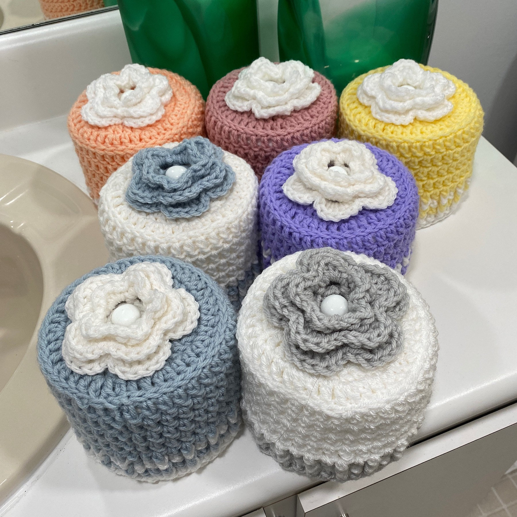 Toilet Paper Roll Cover Handmade Crochet Toilet Paper Roll Cozy Retro Bathroom Decor Toilet Paper Cover