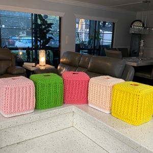 Crochet Tissue Box Cover, Many Colors