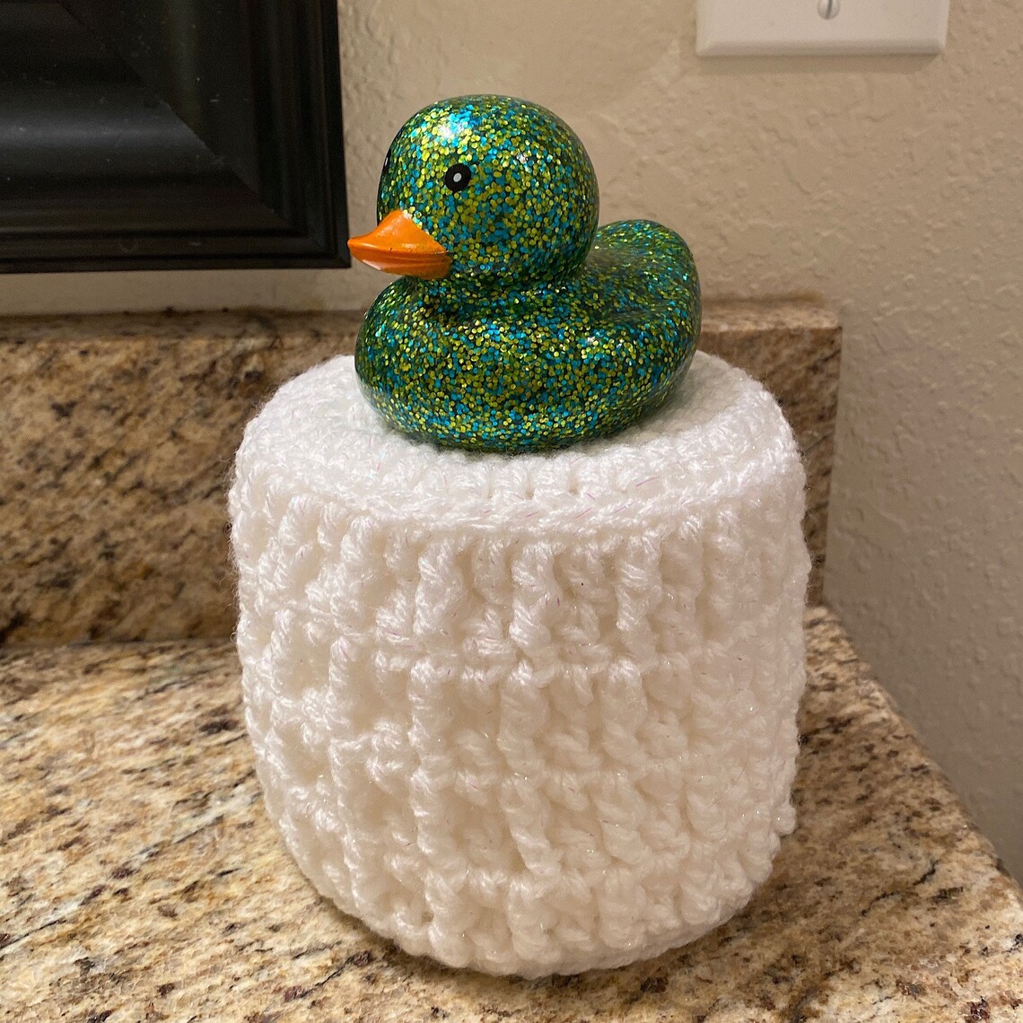 Glitter Rubber Duck Toilet Paper Roll Cover Rubber Duck Etsy