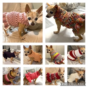 Dog Dress, Chihuahua Dress, Small Crochet Dog Dress, Small Breed Chihuahua Sweater, Small Dog Ruffle Dress, Pet Apparel Small Dog