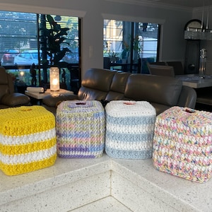 Crochet Tissue Box Cover, Cube Tissue Cozy