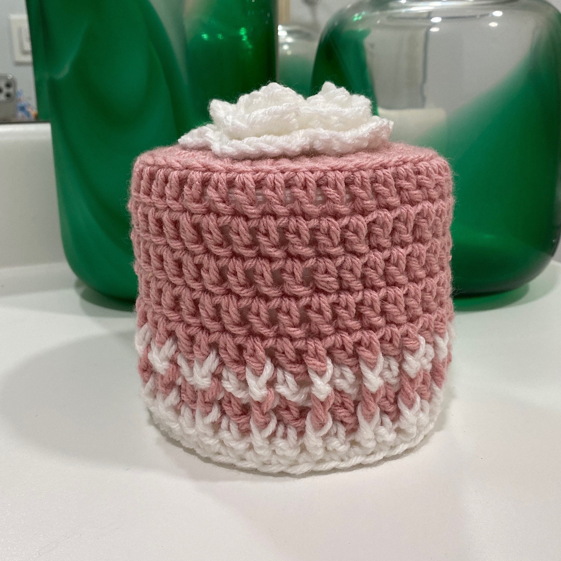 Toilet Paper Cover, Toilet Paper Storage, Pink Knit Crochet Toilet