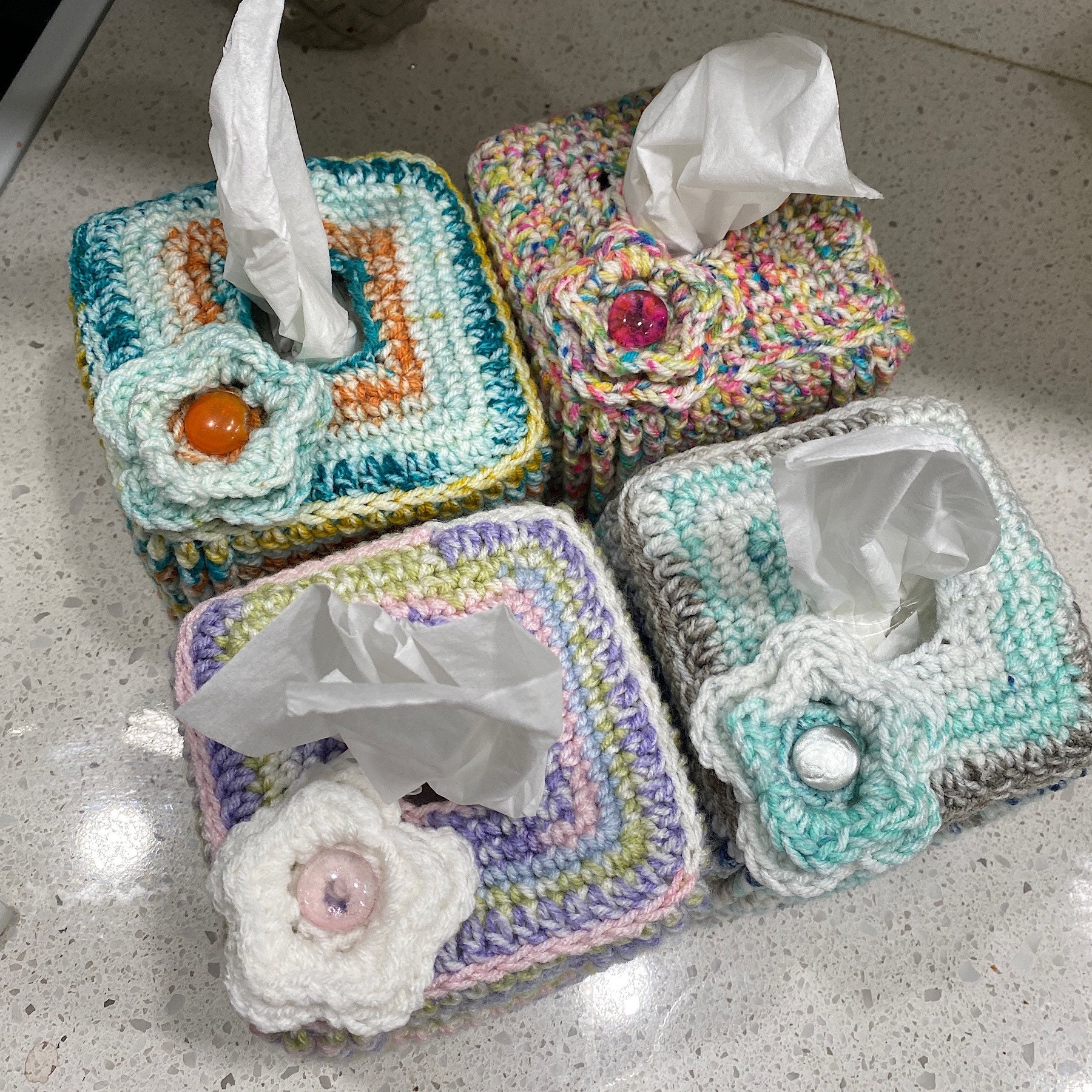 Crocheted tissue box - Etsy Italia