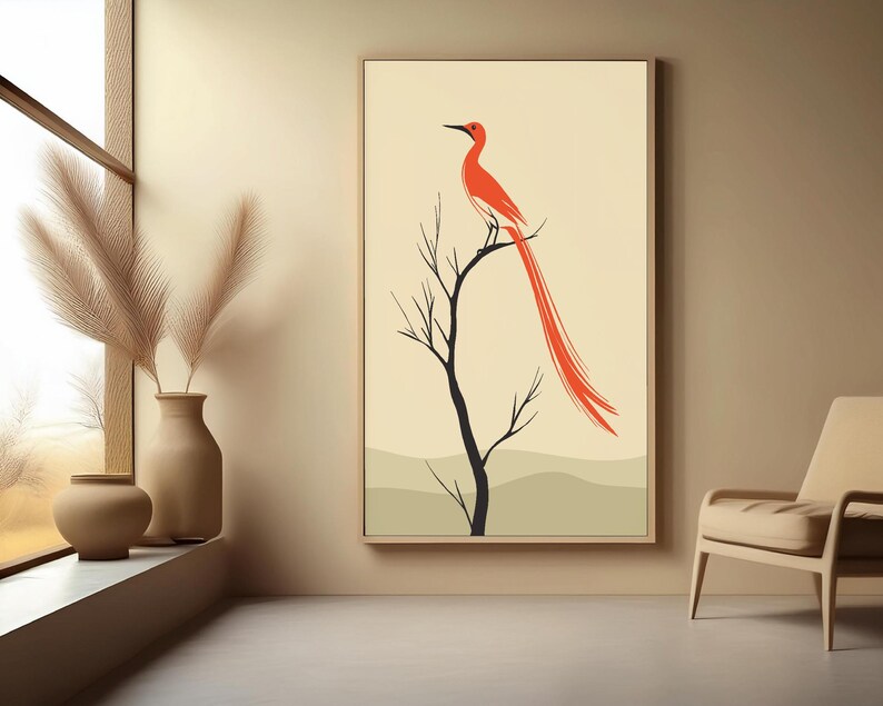 Minimalist Abstract Bird, Printable Modern Wall Art - Etsy