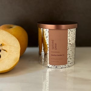 Spiced Pear Soy Candle: Hand Poured Mercury Glass, 9.5oz