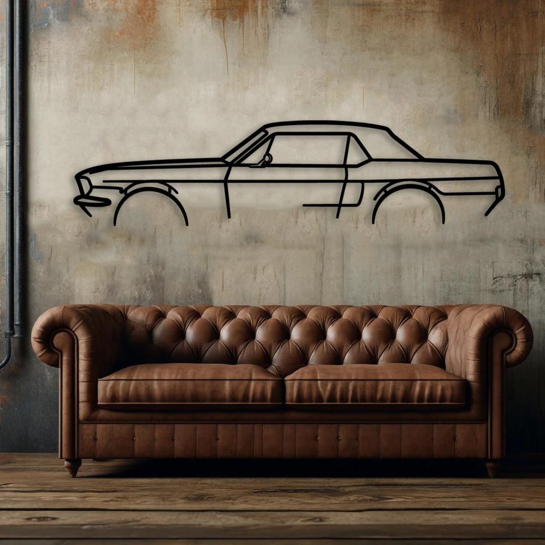 Legendary Muscle Car Metal Wall Decor, Muscle Car Silhouette, Muscle
