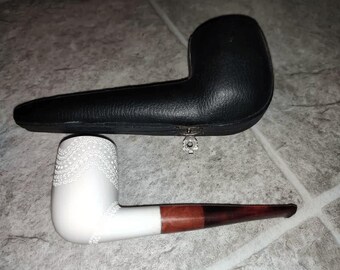 Pipa da fumo vintage Rustik Meerschaum realizzata a mano