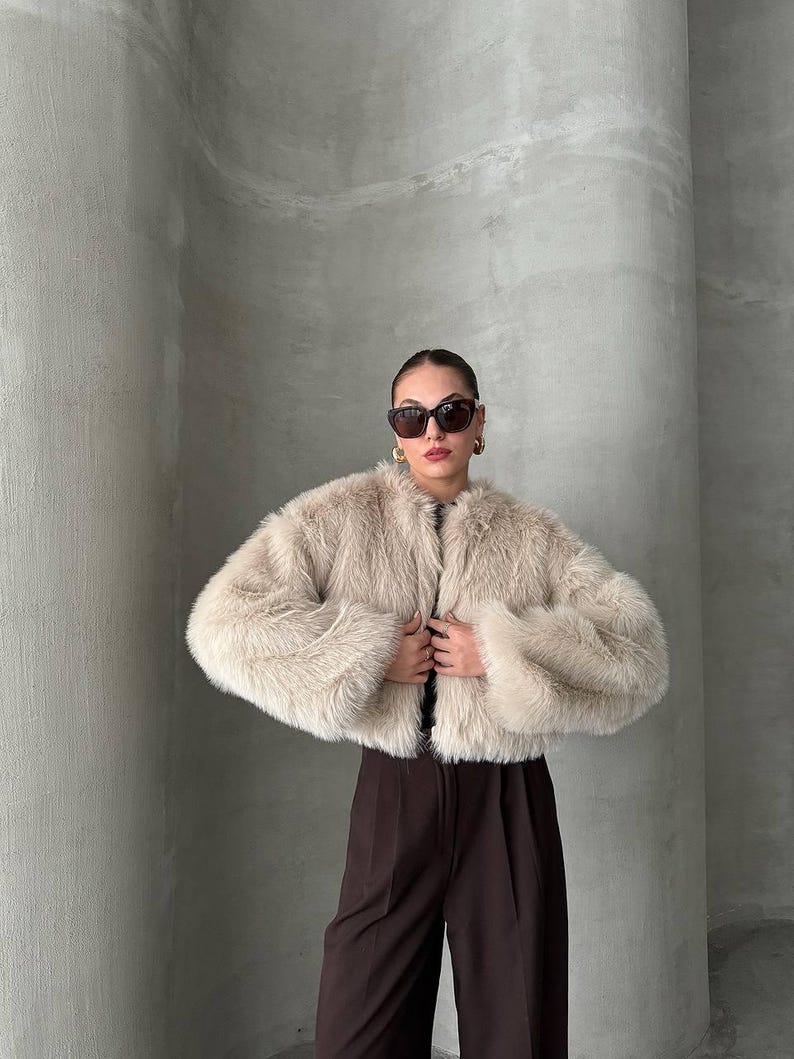 Oversized Thick Fluffy Faux Fur Coat main image 0