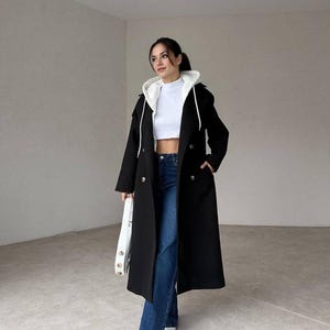 Elegant Full Length Long Wool Plus Size Coat, Luxury Classic Winter Women Oversized Clothing, Maxi stylish Overcoat, Warm Outerwear Jacket