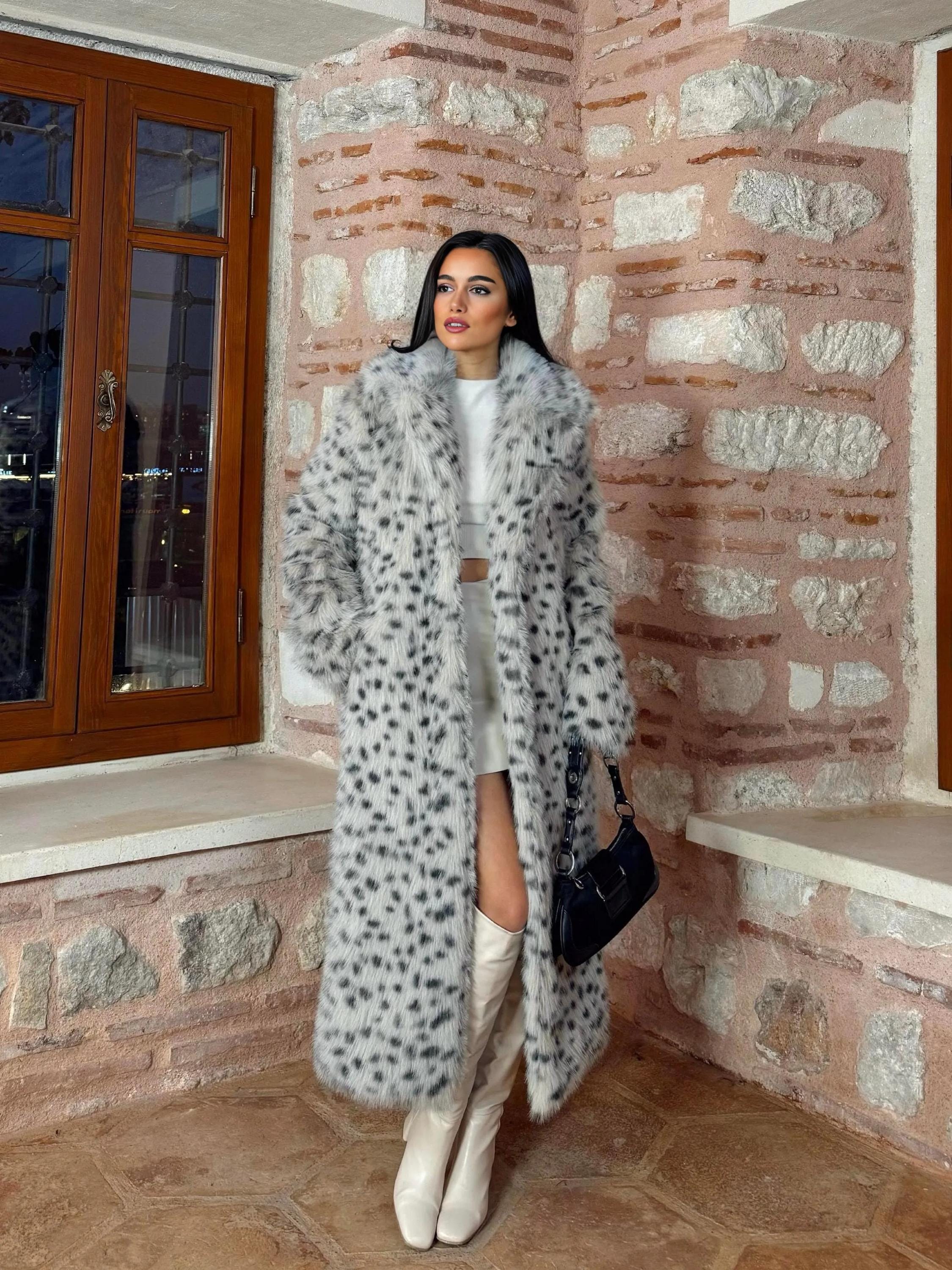 SLOBE IENA Mink Fake fur Coat ベージュ Vintage Faux Fur, Long Full Lenght Beige Fox Mink Coat