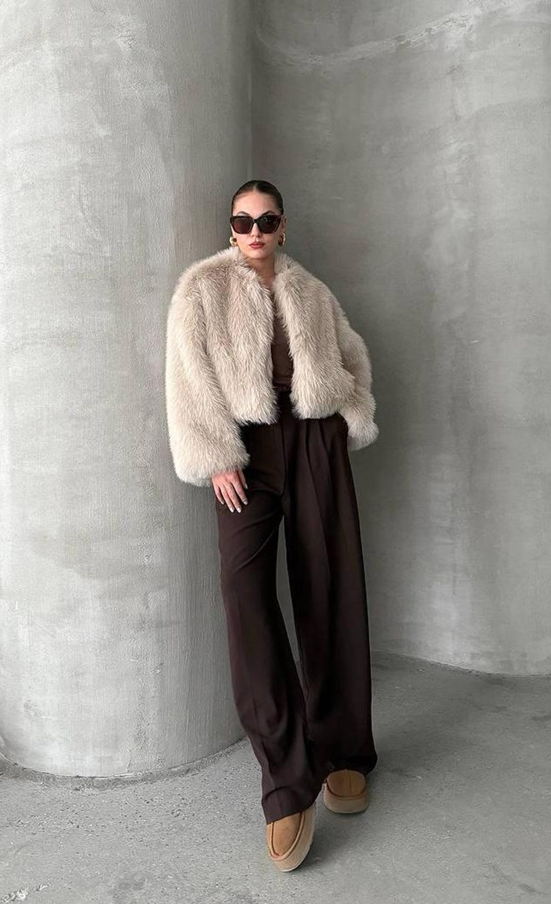 Loose Faux Fur Coat main image 0