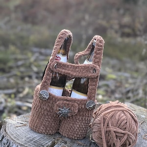 Wzór na uchwyt na piwo ze skórzanych spodni Lederhosen, wzór na spodnie ze skóry austriackiej