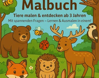 Forest Animal Coloring Book for Children Ages 3 and Up – Printable PDF | Coloring Pages & Learning Pages about Forest Animals | Instant Download