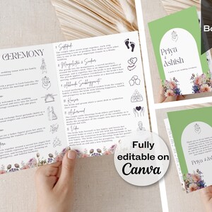 Hindu Wedding Program Template: A5 Ceremony Booklet (Printable & Editable)