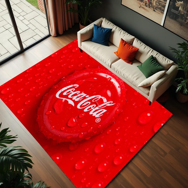 Coca Cola Round Rug Old Poster Coca Cola Rug,cola Retro Rug,coca Coca Vintage Rug,old Sign ...