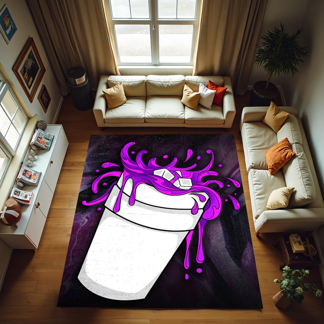 Lean Carpet,double Cup Lean Rug,lean Patterned Rug,lean Drip Double Cup ...