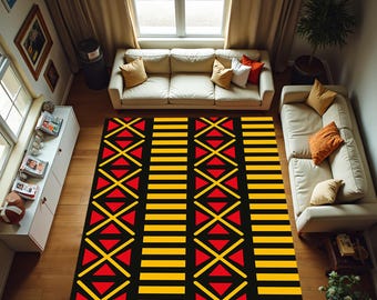 Afrıcan Vector Carpet,Traditional Motif Rug,South African Patterned Rug,Art Rug Carpet,Very Colourful Rug,Geometrıc Rug,Afrıcan Graphıcs Rug