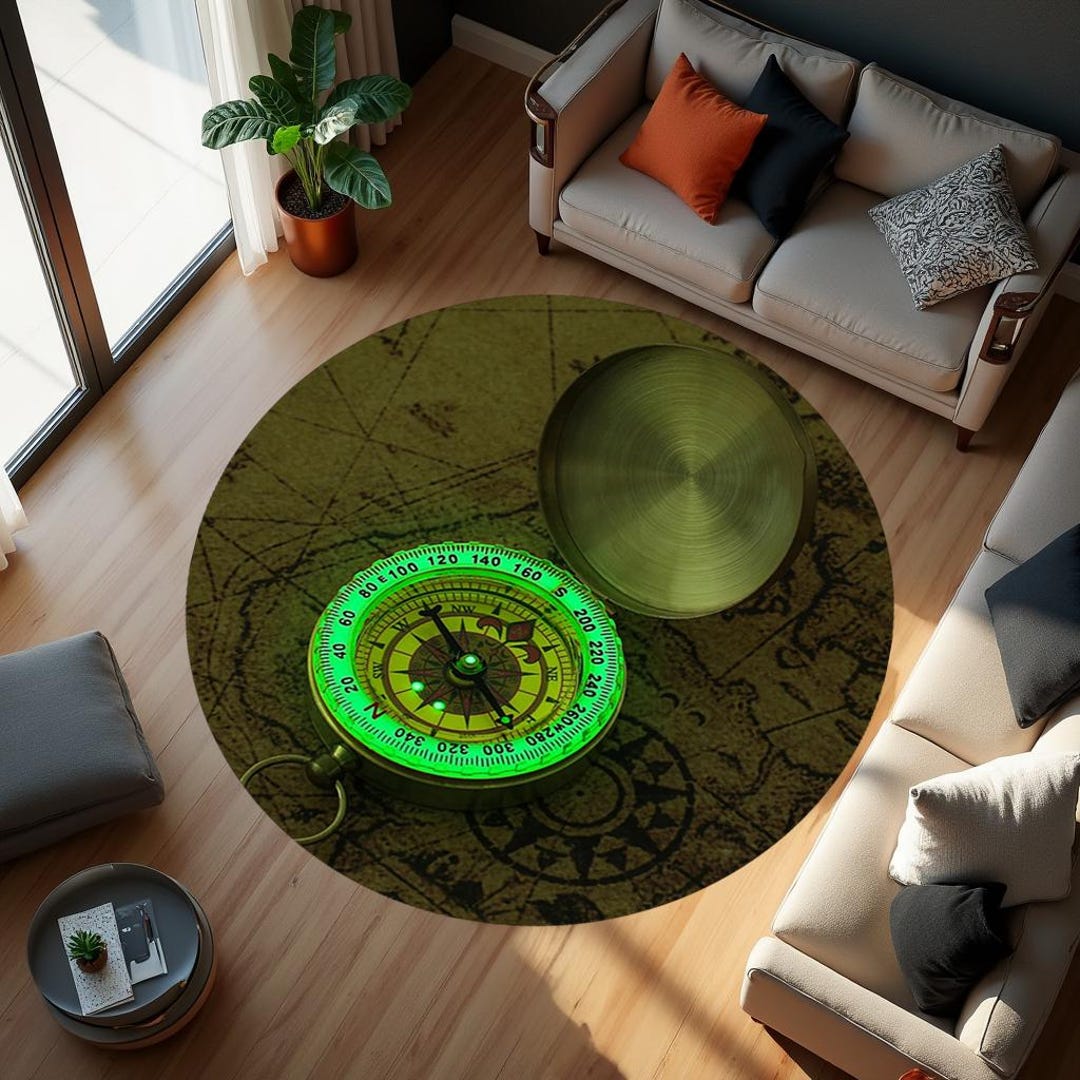 Peakhike Compass Carpet,compass Rugs,compass Round Rug,trendy Rugs ...