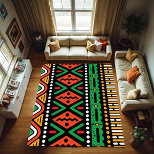 Afrıcan Vector Carpet,Traditional Motif Rug,South African Patterned Rug,Art Rug Carpet,Very Colourful Rug,Geometrıc Rug,Afrıcan Graphıcs Rug