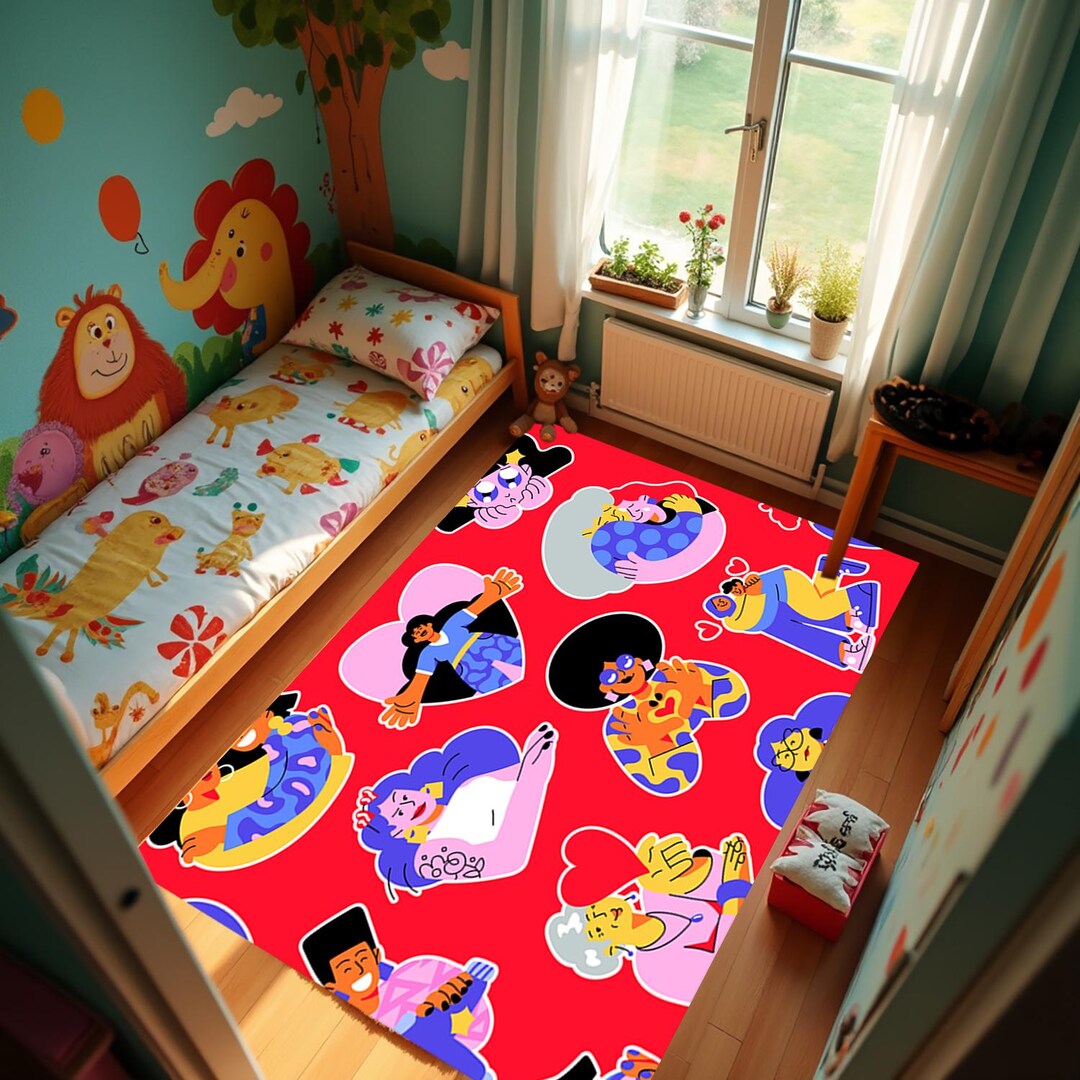 Cartoon People Rug,soulful Girls Carpet,soulful Rug,beautiful Girls ...