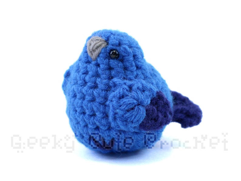 Indigo Bunting Bird Plush Toy Stuffed Animal Amigurumi Etsy