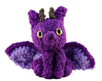 Purple Dragon Plush Toy Stuffed Animal Amigurumi Crochet