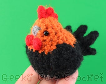 Rooster Bird Chicken Stuffed Plush Toy Amigurumi Crochet
