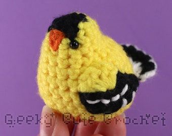 Goldfinch Bird Toy Plush Tiny Birb Amigurumi