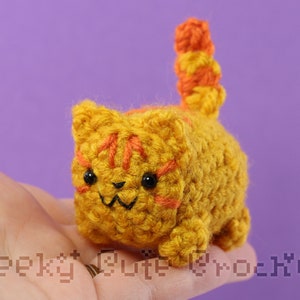 Orange Tabby Kitty Cat Yama Amigurumi Plush Toy Crochet Stuffed Animal