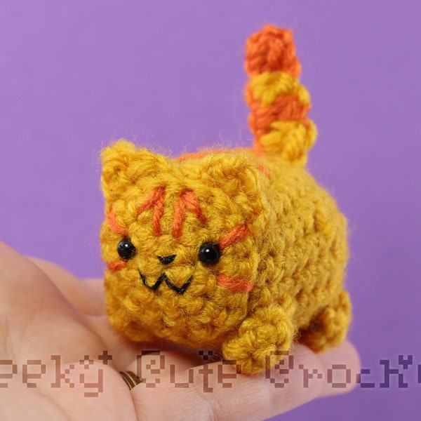 Orange Tabby Kitty Cat Yama Amigurumi Plush Toy Crochet Stuffed Animal