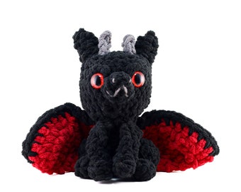 Black Large Dragon Plush Toy Stuffed Animal Amigurumi Crochet