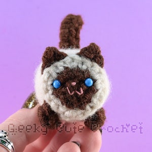 Siamese Kitty Cat Yama Amigurumi Plush Toy Crochet Stuffed Animal