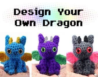 Diseña tu propio dragón de peluche Amigurumi Crochet
