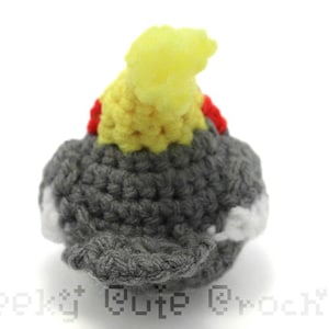 Cockatiel Bird Parrot Amigurumi Cute Desk Toy Plush Light Grey image 6