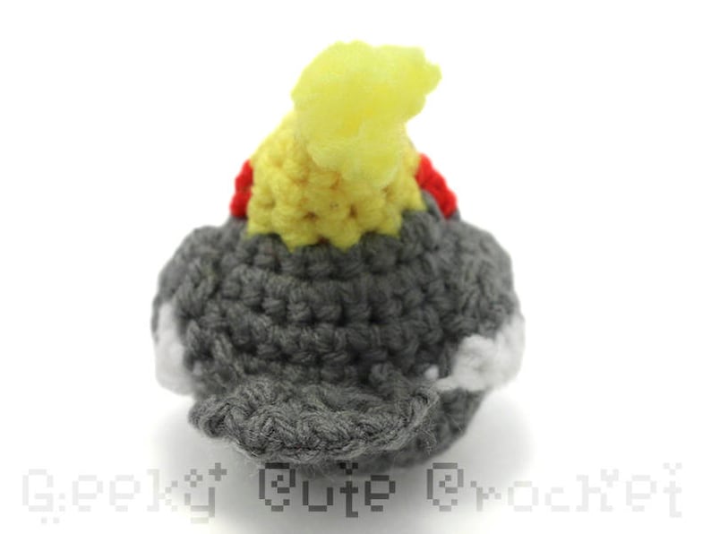 Cockatiel Bird Parrot Amigurumi Cute Desk Toy Plush Light Grey image 6