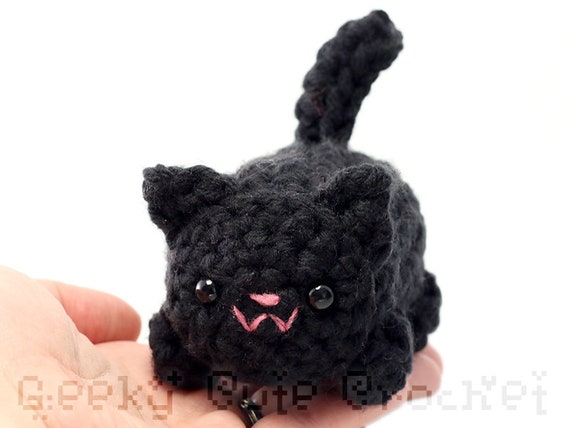 black kitty stuffed animal