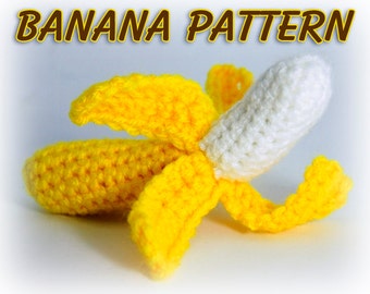 Banana Crochet Pattern Toy Food Amigurumi PDF