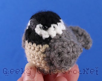 Black-capped chickadee Bird Toy Plush Tiny Birb Amigurumi